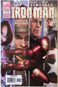 INVINCIBLE IRON MAN Comic Issue 7 Cover A — 2006 Marvel Universe F Condition