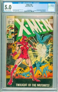 The X-Men #52 (1969) CGC 5.0! OWW Pages!