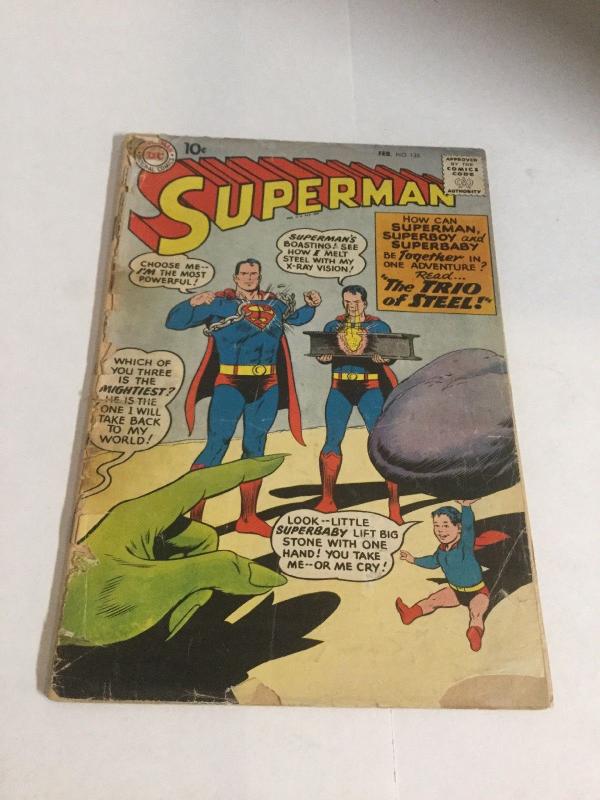 Superman 135 Gd- Good- 1.8 Cover Detached DC Comics Silver Age