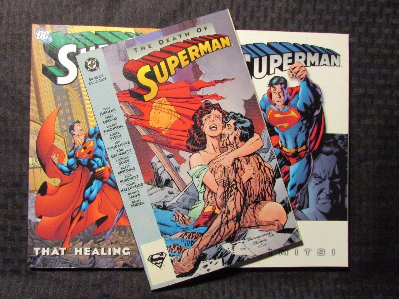 1993 SUPERMAN Death of 1999 No Limits 2005 The Healing Touch SC TPB 1st Printing