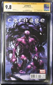 Carnage (2011) # 5 (CGC 9.8 SS) Signed Clayton Crain * Marvel Comics * Zeb Wells