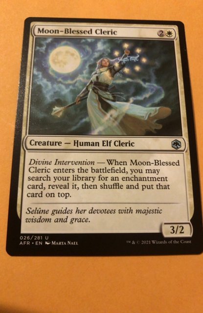 MOON BLESSED CLERIC : Magic the Gathering MtG / Adventures in Forgotten Realms