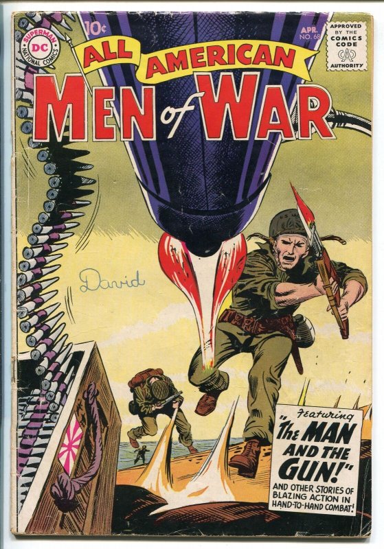 ALL-AMERICAN MEN OF WAR #68-1959-WWII-DC-SILVER AGE-GUNNER-SARGE-JOE KKUBERT-vg 