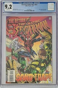 Amazing Spider-Man #407 CGC 9.2 NM- White Pages Human Torch Silver Sable Sandman