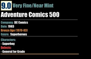Adventure Comics 500 (1983) VF/NM 9.0 Bronze Age DC Superboy