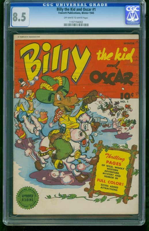 BILLY THE KID AND OSCAR #1-CGC 8.5-GOLDEN-AGE-VF-SOUTHERN STATES 1197194002