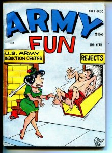 Army Fun 11/1961-Crestwood-military-spicy cartoons-jokes-comics-Wyma-VG/FN