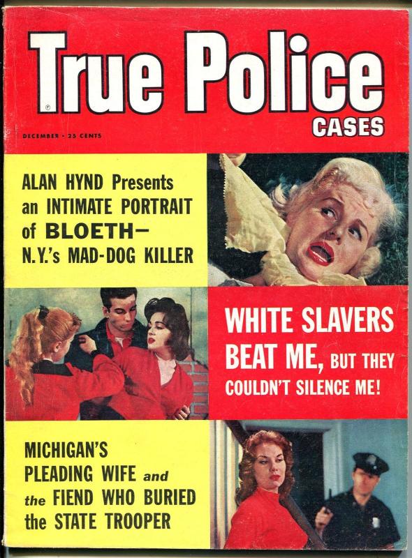 True Police Cases 12/1959-White Slavery-pulp violence-Secret Service-VG