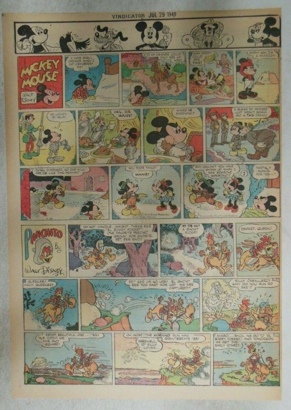 Mickey Mouse Sunday Page by Walt Disney from 7/29/1945 Tabloid Page Size