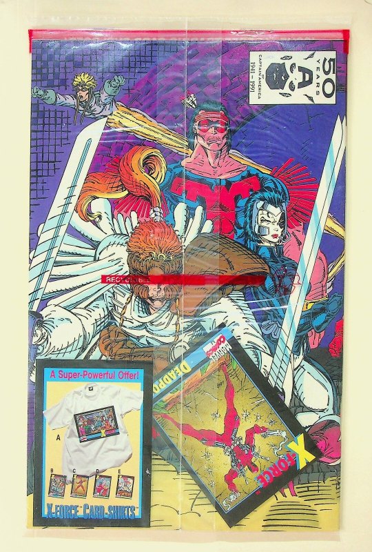 X-Force #1 - Sealed - Deadpool Card (Aug 1991, Marvel) - Near Mint/Mint