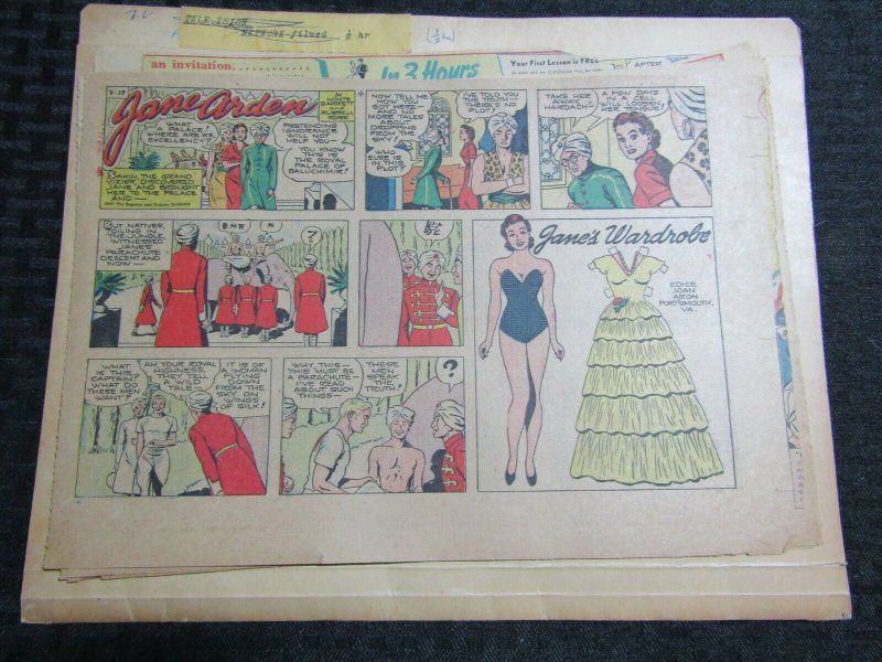 1949 JANE ARDEN Sunday 11x8 Newspaper Comics LOT of 10 VG-/VG+ Paper Dolls