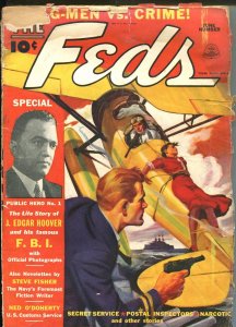 PULP:  The Feds 6/1937-detective pulp fiction-bound babe-FBI-Hoover-Secret Se...