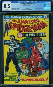 Amazing Spider-Man 129 CGC 8.5  1st Punisher  White Pages!