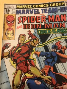 MARVEL TEAM-UP #72 : 8/78 Fn; Iron Man & Spider-Man; Whiplash