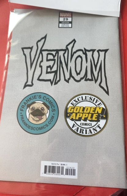 Venom #29 Exclusive Black & White Virgin Wrestling WWE Knull Sketch Variant