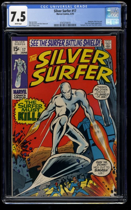 Silver Surfer #17 CGC VF- 7.5 White Pages Marvel Comics