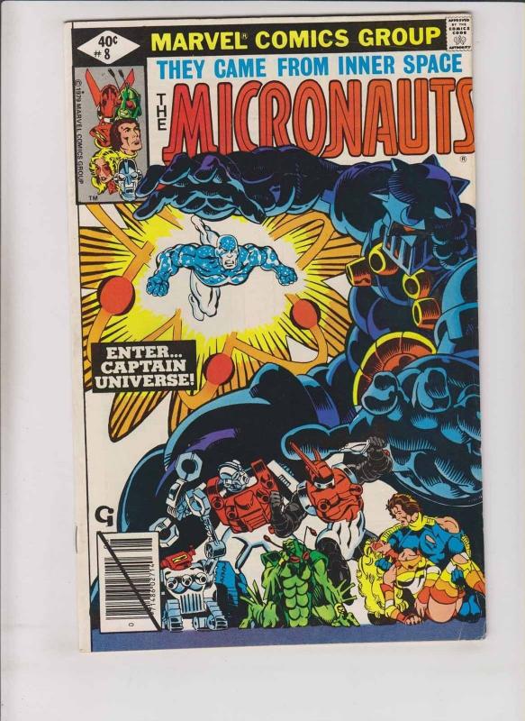 Micronauts #8 FN bill mantlo 1ST CAPTAIN UNIVERSE michael golden key marvel 1979