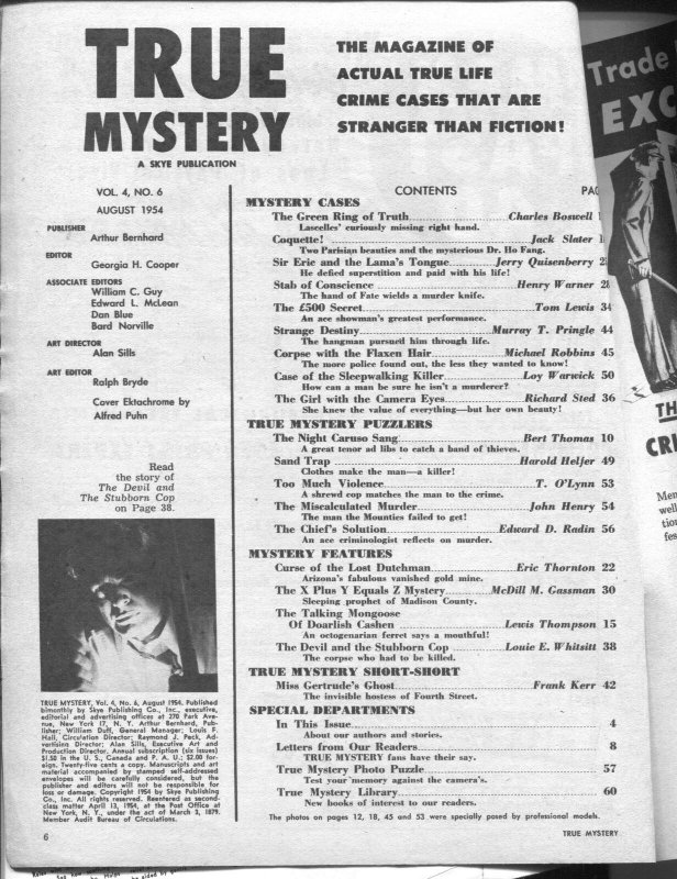 True Mystery 8/1959-crime stories with photos-photo cover-FR