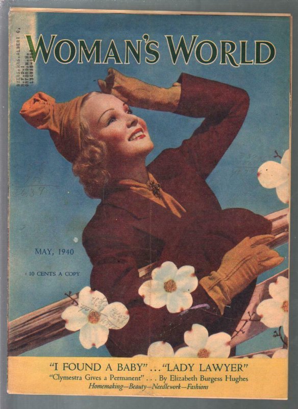 Woman's World 5/1940-fashion-beauty tips-pin-up girl cover-VG