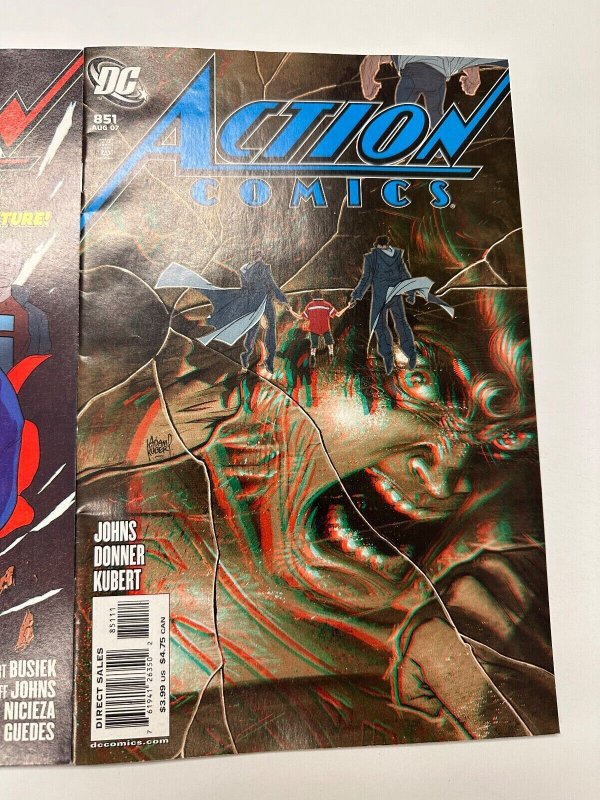 3 Action Comics DC Comic Book # 849 850 851 Superman Batman 77 CT5