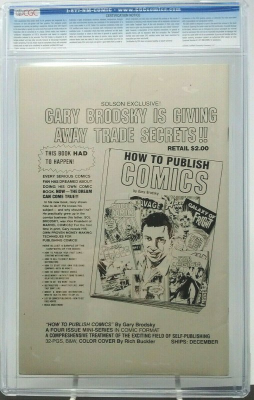 1986 Solson ~ SOLSON'S COMIC TALENT STARSEARCH #1 ~ CGC 7.5 VG-