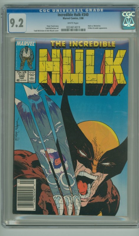 The Incredible Hulk #340 CGC 9.2 White Pages