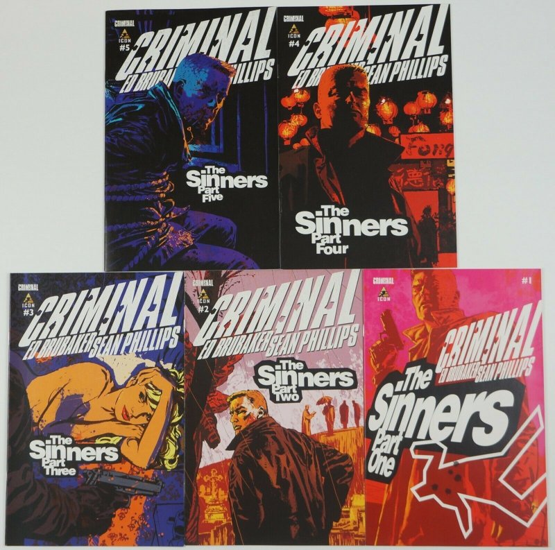 Criminal: the Sinners #1-5 VF/NM complete series - ed brubaker - sean phillips