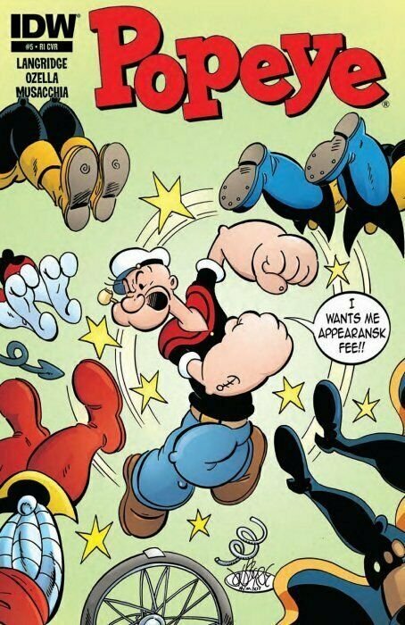 Popeye #5 Juego De Dos Fundas regulares y 1:10 variante IDW casi como nuevo. 