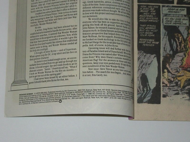 Wonder Woman #1 Signed by George Perez 1987 DC Comics VF/NM