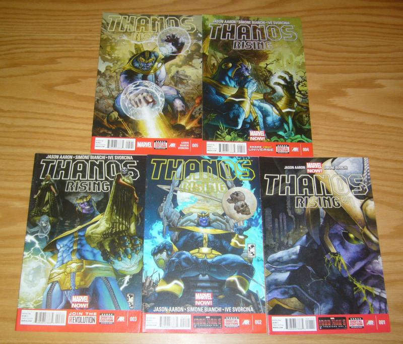 Thanos Rising #1-5 VF/NM complete series + poster - jason aaron - simone bianchi