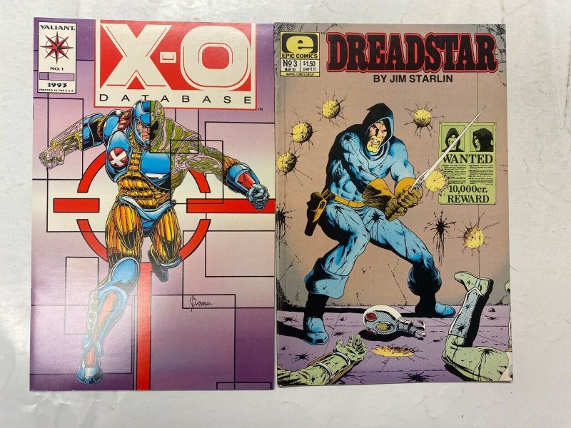 4 MARVEL comic books Ultraforce X-O Manowar #1 Database #1 Dreadstar #3 36 KM40