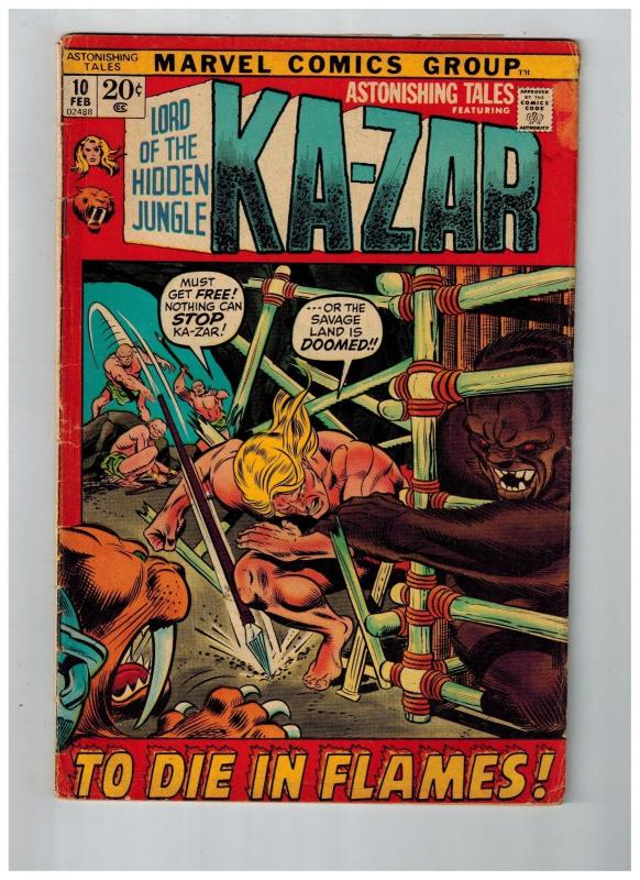 Astonishing Tales Featuring Ka-Zar # 10 FN Marvel Comic Books Bronze Age!!!! SW1