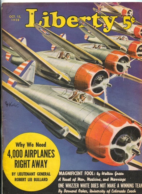 Liberty Magazine October 15 1938- Magnificent Fool- Aviation cover