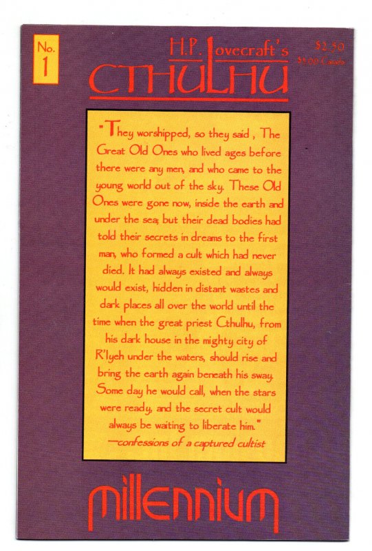 HP Lovecraft #1 Whisperer in the Darkness - Millennium - 1991 - (-NM)