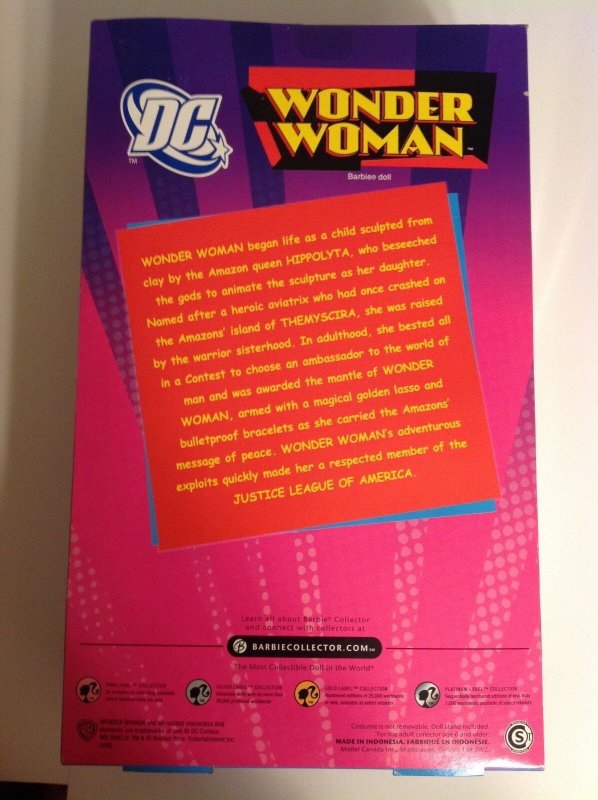 Barbie Collector Pink Label Wonder Woman Mint in sealed box 2008