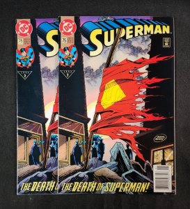 Superman 2PC #75 - KEY / Newstand & Direct Edition (9.0/9.2) 1993