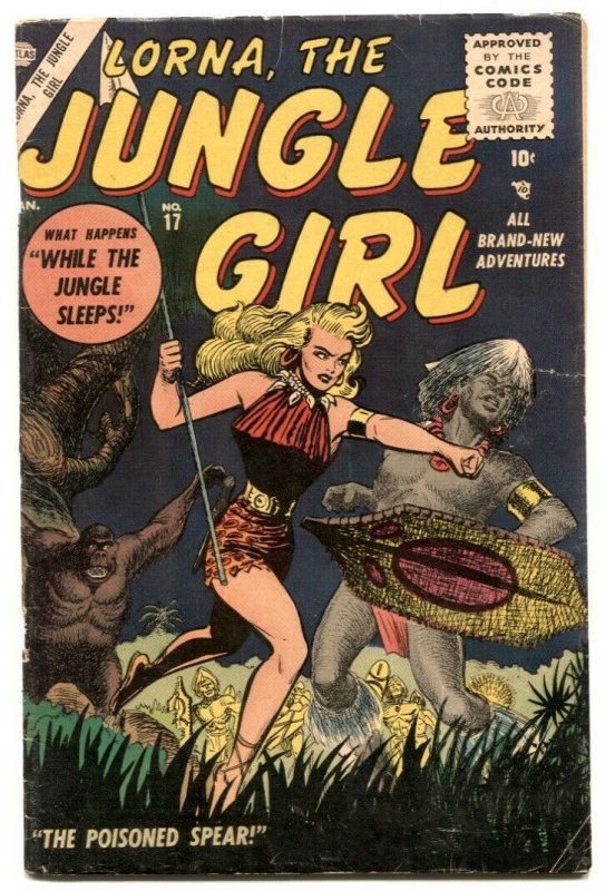 Lorna, The Jungle Girl  #17 1955- Burgos cover- Jay Scott Pike VG 