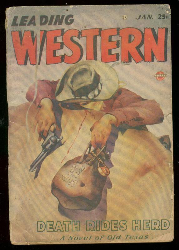 LEADING WESTERN PULP JAN 1947-AIR BRUSH STYLE COVER ART FR/G