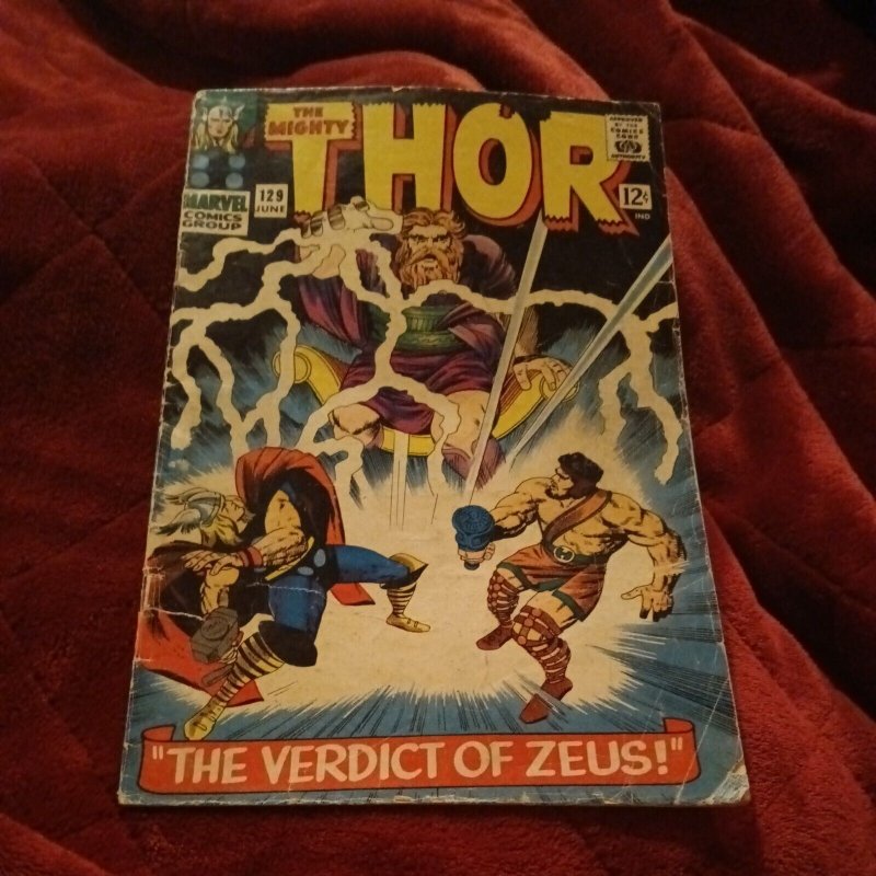 Thor #129 Jun 1966 Marvel Comics 1st Appearance Of Ares Vintage 1960s Comic Book