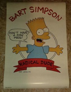 1989 BART SIMPSONS Radical Dude #77 Poster 21x32 FVF 7.0