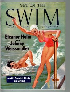 GET IN THE SWIM-1940-JOHNNY 'TARZAN' WEISMULLER-UNUSUAL MOVIE MAG-FN FN 