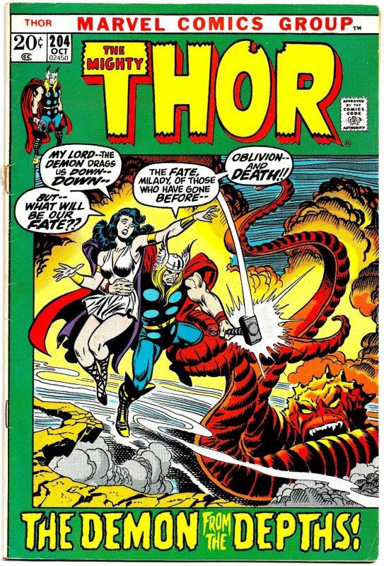 THOR #203 & 204 (Fall1972) 7.0 VG/FN • John Buscema!  EGO-PRIME & MEPHISTO!