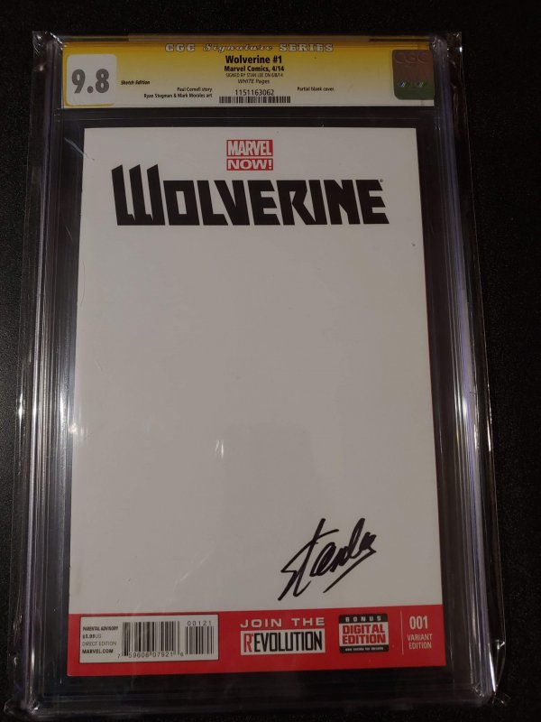 Wolverine #1 - Sketch Cover - Signed by STAN LEE - 9.8 CGC