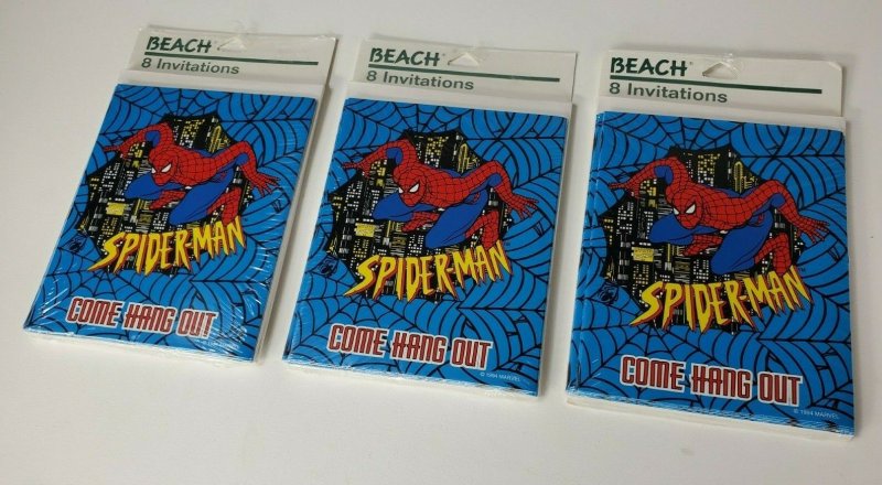 Spider-Man Birthday Party Invitations 24 ct. 1994 Marvel comics Collectable NM