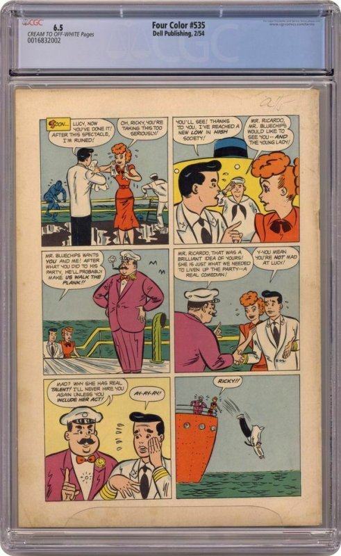 I Love Lucy Comics #1 Four Color 535 Dell 1954 CGC 6.5 Lucille Ball Photo Cover