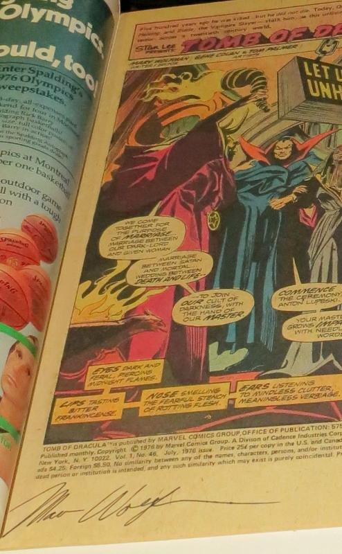 Tomb of Dracula #46 (1st Series) 6.5-FN+ Signed by Marv Wolfman