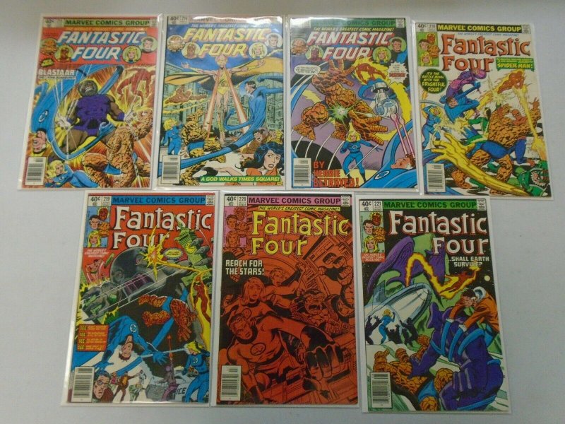 Fantastic Four lot 14 different 40c covers from #206-221 avg 6.0 FN (1979-80)