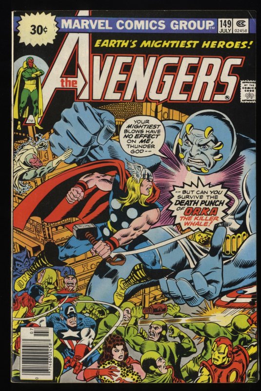 Avengers #149 FN+ 6.5 Marvel Comics Thor Captain America 30 Cent Variant!