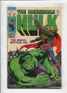 HULK #112 (6.5/7.0) THE BRUTE BATTLES ON!! 1969