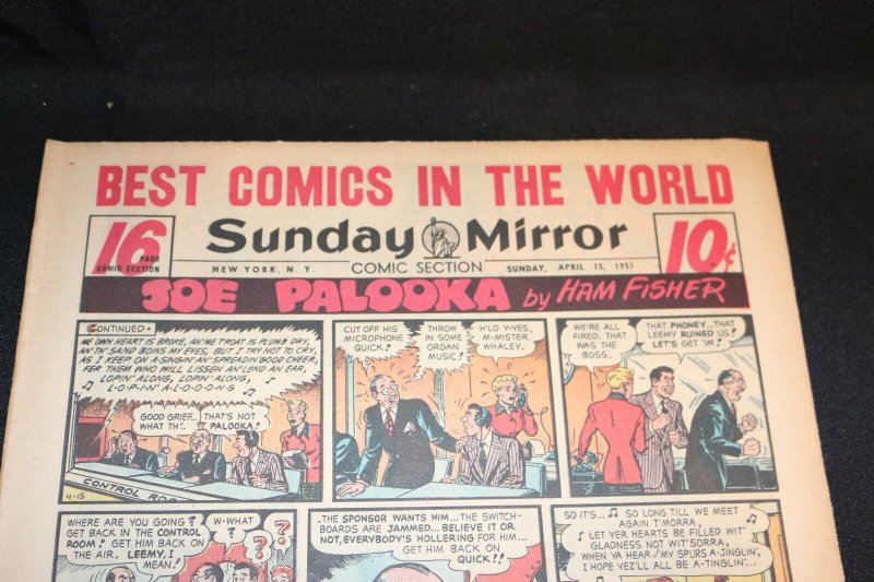 1951 Sunday Mirror Weekly Comic Section April 15th (Fine+) Superman Kerry Drake